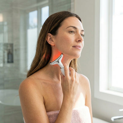 Apply to face, jaw & neck in uplifting motions